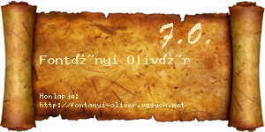 Fontányi Olivér névjegykártya